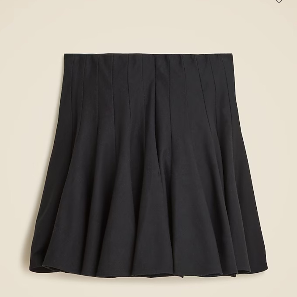 J. Crew Godet Mini Skirt in Stretch Chino - Black 18